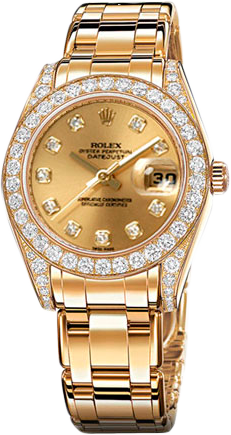 Rolex Datejust Special Edition Special Edition 34 mm Yellow Gold 81298 Champagne Diamonds