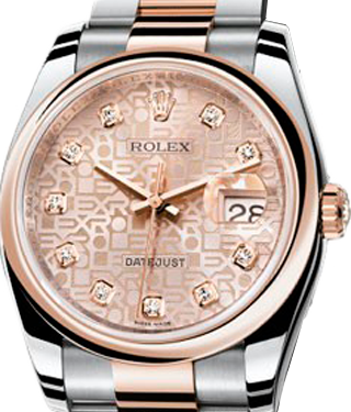 Rolex Datejust 36,39,41 mm 36 mm Steel and Everose Gold 116201 Pink Diamonds
