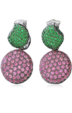 Boucheron Jewelry TENTATION Macaroon Sappire Amethyst Earrings 18K WG 750 JCO00517