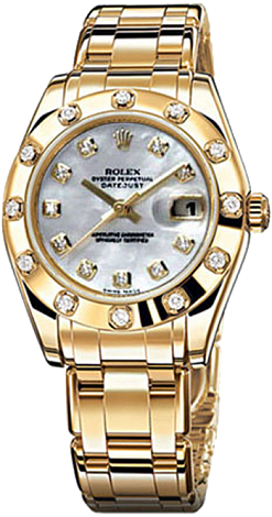 Rolex Архив Rolex Special Edition 34 mm Yellow Gold 81318 white mother of pearl diamond dial