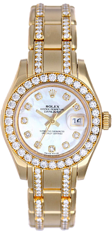 Rolex Datejust Special Edition Lady Pearlmaster 29 mm Yellow Gold 80298 White MOP D