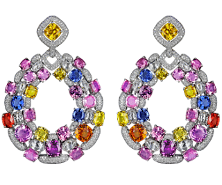 Jacob & Co. Jewelry Fine Jewelry Multi-Color Sapphire Drop Earrings 91327454