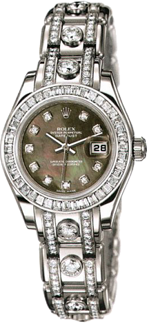 Rolex Datejust Special Edition Lady Pearlmaster 29 mm White Gold 80309 BRIL Black MOP D