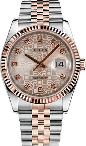 Rolex Datejust 36,39,41 mm 36 mm Steel and Everose Gold 116231 gold dial