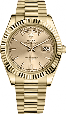 Rolex Архив Rolex 41 mm Yellow Gold 218238 Champagne index dial
