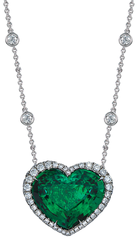 Jacob & Co. Jewelry Magnificent Gems Heart Emerald & Diamond Pendant 91224025