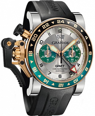 Graham Chronofighter Oversize GMT Silver BRG Steel & Gold 2OVGG.S06A.K10S