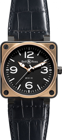 Bell & Ross Aviation BR Instrument BR 01-92 46mm Automatic BR 01-92 PinkGold&Carbon Croco