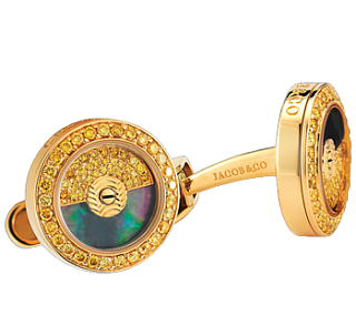 Jacob & Co. Jewelry Men's Cufflinks Fancy Yellow Diamond Rotor Cufflinks 91123026
