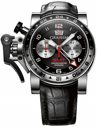 Graham Chronofighter Oversize GMT Black Steel 2OVGS.B39A