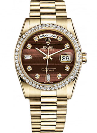Rolex Day-Date Bull's Eye Dial Yellow Gold and Diamonds 36 mm 118348-73208