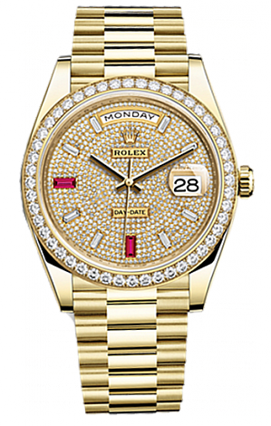 Rolex Day-Date 40 mm yellow gold and diamonds 228348rbr-0030