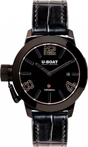 U-BOAT Classico 42 CERAMIC BLACK DIAMONDS 7124