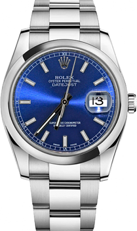 Rolex Datejust 36,39,41 mm 36 mm Steel 116200 Blue dial  sticks Oyster