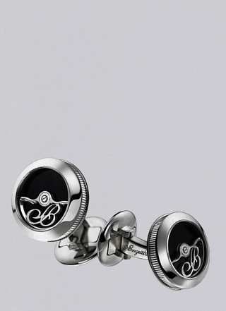 Cufflinks rotor white gold and onyx 01