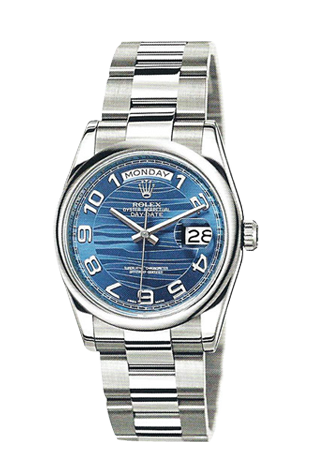 Rolex Архив Rolex 36mm White Gold 118209 Blue