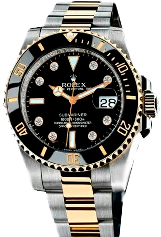 Rolex Архив Rolex 40mm Steel and Yellow Gold Ceramic 116613 Black 8 diamond