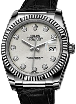 Rolex Datejust 36,39,41 mm 36mm White Gold 116139 Silver Diamonds