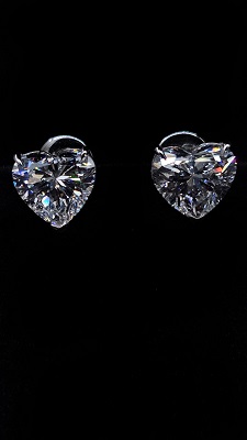 CVD Серьги выращенные бриллианты CVD Серьги пусеты сердце 3 карата 3.01 E VS 1