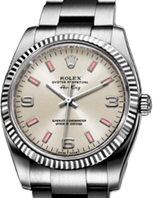 Rolex Архив Rolex Air-King 34mm Steel and White Gold 114234 Silver Rolex Архив Rolex Air-King 34mm Steel and White Gold 114234 Silver