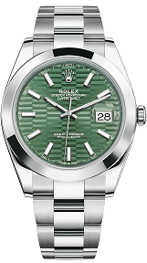 Rolex Datejust 36,39,41 mm GREEN, FLUTED 41 mm 126300-0021