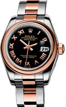 Rolex Архив Rolex Lady 26mm Steel and Everose Gold 179161 Black