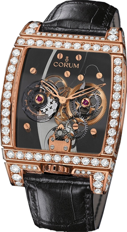 Corum Golden Bridge Golden Tourbillon Panoramique Grey Sapphire 382.871.85/0F01 0000 Corum Golden Bridge Golden Tourbillon Panoramique Grey Sapphire 382.871.85/0F01 0000
