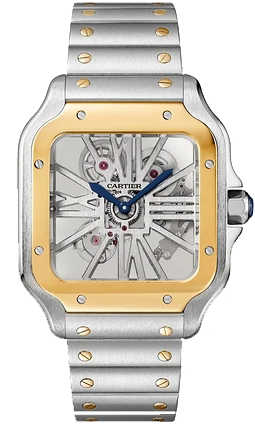Cartier Santos de Cartier skeleton, large,steel,gold WHSA0019 Cartier Santos de Cartier skeleton, large,steel,gold WHSA0019