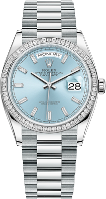 Rolex Day-Date 36 mm, platinum and diamonds 128396tbr-0003 Rolex Day-Date 36 mm, platinum and diamonds 128396tbr-0003