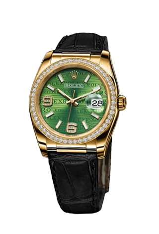 Rolex Datejust Special Edition 36 mm Yellow Gold 116188 Green