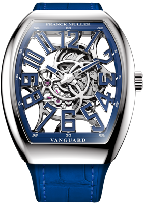 Franck Muller Vanguard Slim Skeleton v41 S AT SQT BLUE