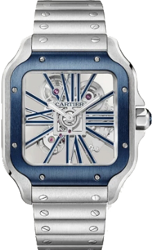 Cartier Santos de Cartier skeleton, large,steel WHSA0026 Cartier Santos de Cartier skeleton, large,steel WHSA0026
