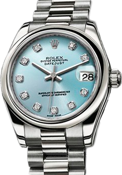 Rolex Datejust 26,29,31,34 mm Lady 31mm Platinum 178246 Ice Blue Diamonds
