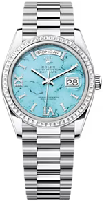 Rolex Day-Date 36 mm, platinum and diamonds 128396tbr-0016 Rolex Day-Date 36 mm, platinum and diamonds 128396tbr-0016