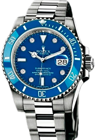 Rolex Архив Rolex 40mm White Gold Ceramic 116619 blue dial 8 diamond