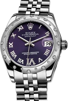 Rolex Архив Rolex 31mm Steel and White Gold 178344 Purple