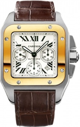 Cartier Santos de Cartier Yellow Gold and Steel Chronograph W20091X7