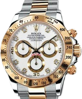 Rolex Архив Rolex Cosmograph 40mm Steel and Yellow Gold 116523 White Diamonds