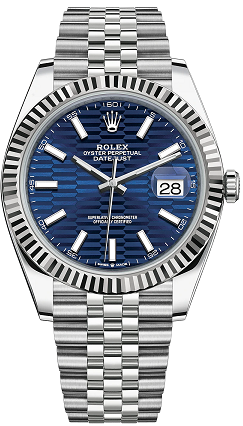 Rolex Datejust 36,39,41 mm BRIGHT BLUE, FLUTED 41 mm 126334-0032