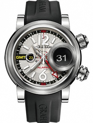 Graham Swordfish Grillo Alarm GMT Silver EYE 2SWGS.S08A