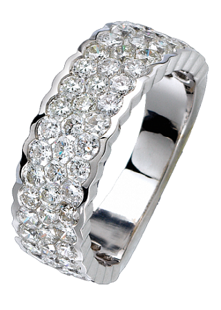 Jacob & Co. Jewelry Bridal Three Row Diamond Band 90710614 Jacob & Co. Jewelry Bridal Three Row Diamond Band 90710614