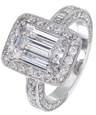 Jacob & Co. Jewelry Bridal Edwardian Emerald-Cut Diamond Solitaire 90501048
