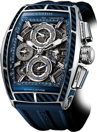 Cvstos Challenge Chrono II Carbon Steel with Blue Carbon inlay