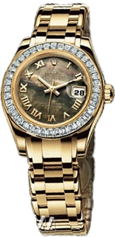 Rolex Datejust Special Edition Lady Pearlmaster 29 mm Yellow Gold 80308 BRIL Black MOP