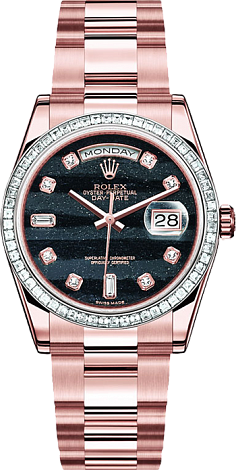 Rolex Архив Rolex 36mm Sertie Pink Gold Black Diamonds 118395-73205