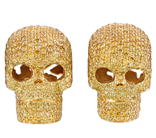 Jacob & Co. Jewelry Men's Cufflinks Fancy Yellow Diamond Skull Cufflinks 90710245 Jacob & Co. Jewelry Men's Cufflinks Fancy Yellow Diamond Skull Cufflinks 90710245