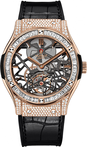 Hublot Classic Fusion Skeleton Tourbillon King Gold Diamonds 505.OX.0180.LR.0904