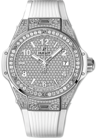 Hublot Big Bang One Click 39 MM Steel White Full Pavé 465.SE.9010.RW.1604 Hublot Big Bang One Click 39 MM Steel White Full Pavé 465.SE.9010.RW.1604