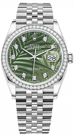 Rolex Datejust 36,39,41 mm OLIVE-GREEN PALM 36 mm 126284rbr-0047 Rolex Datejust 36,39,41 mm OLIVE-GREEN PALM 36 mm 126284rbr-0047