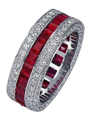 Jacob & Co. Jewelry Men's Rings Ruby & Diamond Wedding Band 91226494